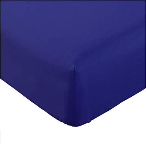 Book Cover Mellanni Twin Fitted Sheet - Deep Pocket Cooling Sheets up to 16 inch - Hotel Luxury 1800 Bedding - Wrinkle, Fade, Stain Resistant - 1 Single Twin Fitted Sheet Only (Twin, Imperial Blue)