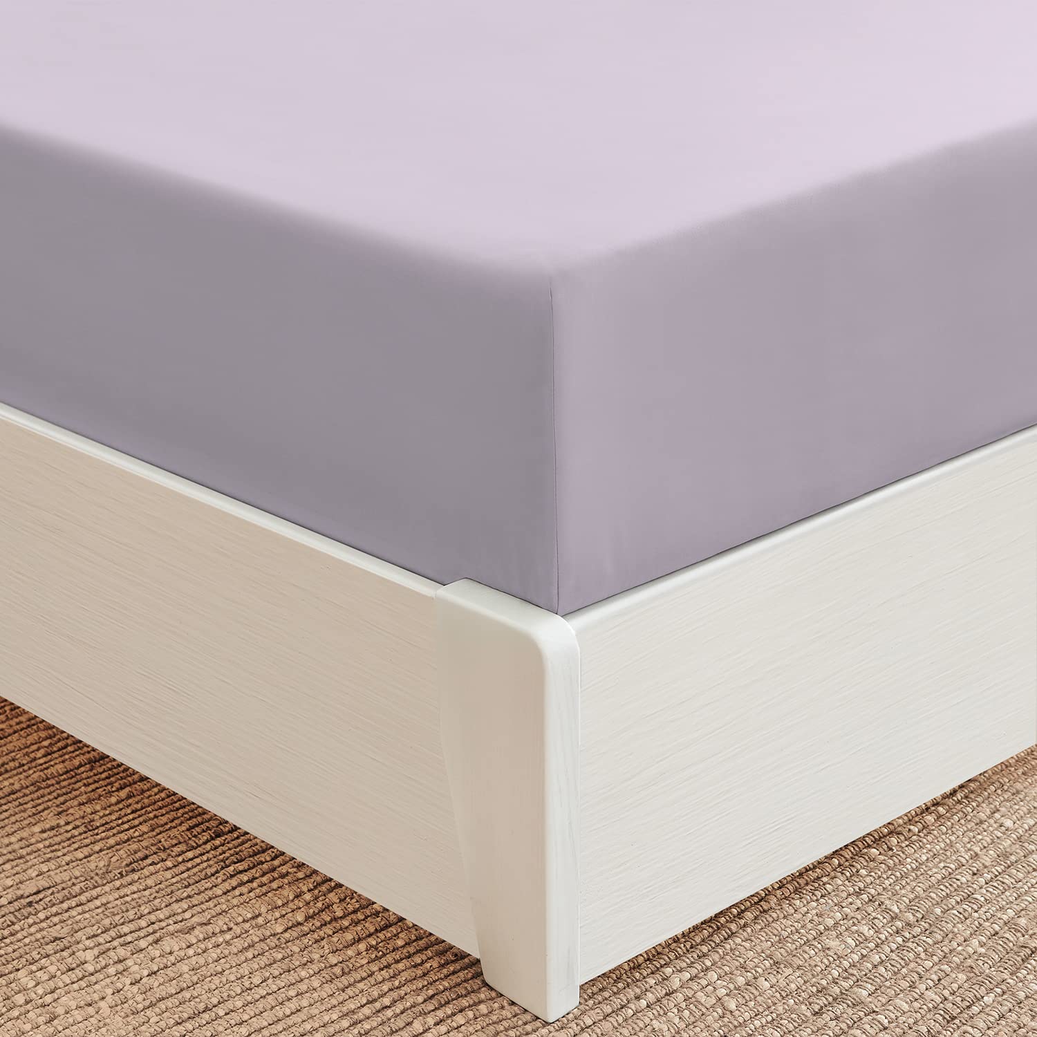 Mellanni King Fitted Sheet Only - Iconic Collection Bedding Sheets - Soft & Cooling Sheets with up to 16 inch Deep Pocket - All Around Elastic - Wrinkle, Fade, Stain Resistant - 1 PC (King, Lavender) King Lavender