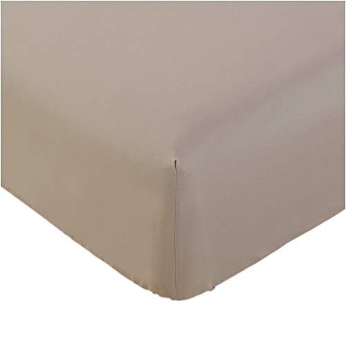 Mellanni Fitted Sheet King Tan - Brushed Microfiber 1800 Bedding - Wrinkle, Fade, Stain Resistant - Deep Pocket - 1 Single Fitted Sheet Only (King, Tan)