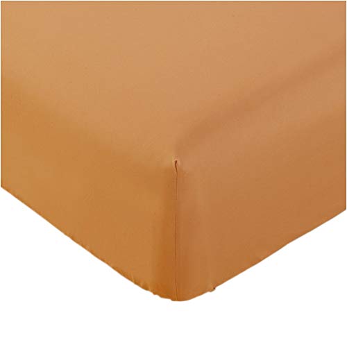 Book Cover Mellanni Twin XL Fitted Sheet - Deep Pocket Cooling Sheets up to 16 inch - Hotel Luxury 1800 Bedding - Wrinkle, Fade, Stain Resistant - 1 Single Twin XL Fitted Sheet Only (Twin XL, Persimmon)