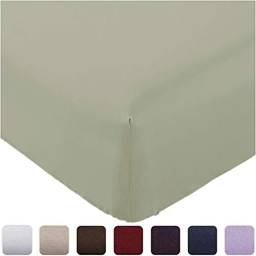 Book Cover Mellanni Fitted Sheet King Spa-Mint - Brushed Microfiber 1800 Bedding - Wrinkle, Fade, Stain Resistant - Deep Pocket - 1 Single Fitted Sheet Only (King, Spa Mint)
