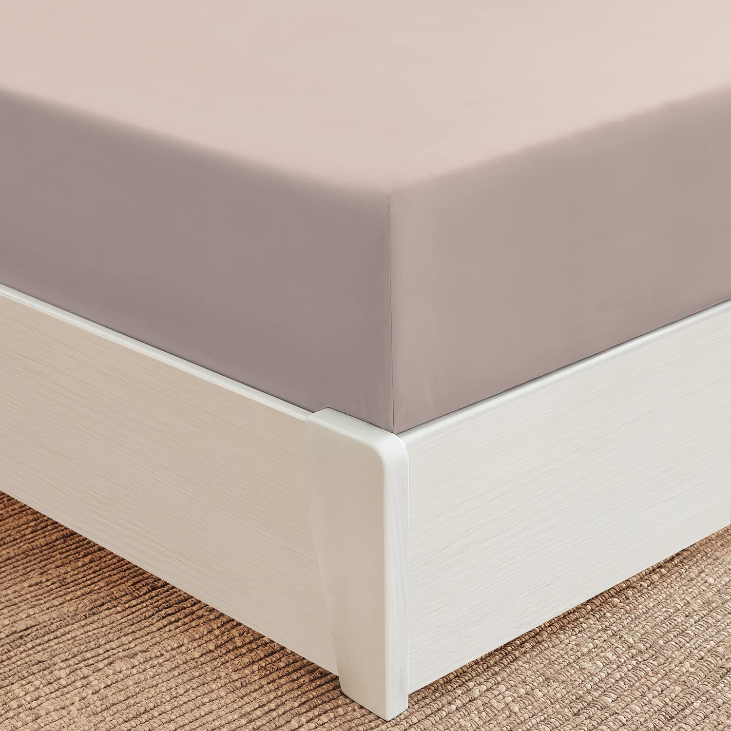 Mellanni California King Fitted Sheet Only - Iconic Collection Bedding Sheets - Soft & Cooling Sheets with up to 16 inch Deep Pocket - Wrinkle, Fade, Stain Resistant - 1 PC (Cal King, Tan) California King Tan