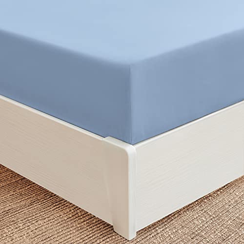 Book Cover Mellanni Full Fitted Sheet - Deep Pocket Cooling Sheets up to 16 inch - Hotel Luxury 1800 Bedding - Wrinkle, Fade, Stain Resistant - 1 Single Full Size Fitted Sheet Only (Full, Blue Hydrangea)