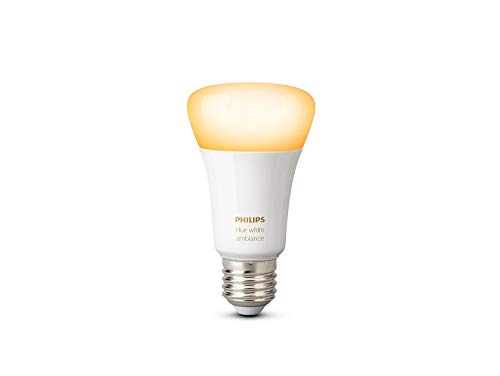 Book Cover Philips Hue White Ambiance A19 60W Equivalent Dimmable LED Smart Bulb (Works with Alexa Apple HomeKit and Google Assistant)