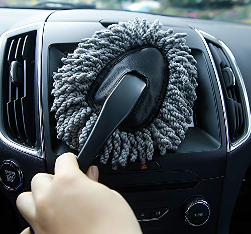 Book Cover Shopping GD Multi-functional Car Duster Cleaning Dirt Dust Clean Brush Dusting Tool Mop Gray Car Cleaning Products
