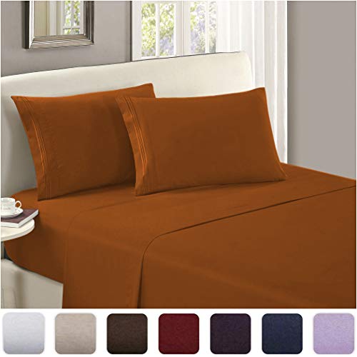 Book Cover Mellanni Luxury Flat Sheet - Brushed Microfiber 1800 Bedding Top Sheet - Wrinkle, Fade, Stain Resistant - Ultra Soft - Hypoallergenic - 1 Flat Sheet Only (Queen, Mocha)