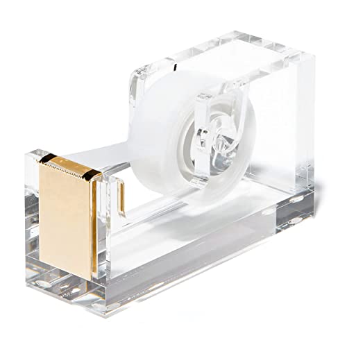 Acrylic & Gold Tape Dispenser by OfficeGoods - A Classic Design to Brighten Up Your Desk and Office