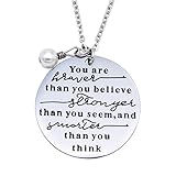 O.RIYA Always Remember You Are Braver Than You Believe Jewelry Necklace/Keyring (Grey)