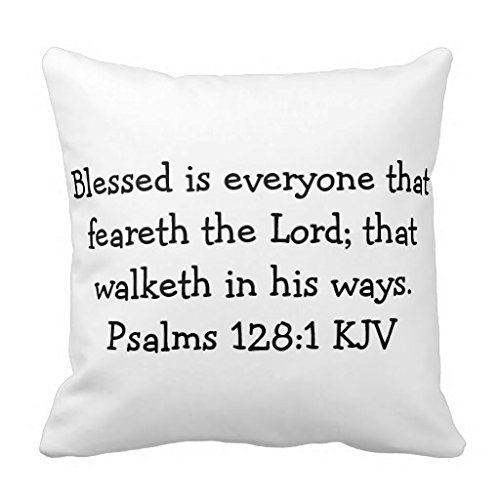 Home Decor Pillow Cover Throw Pillow With Bible Versepsalms Throw Pillow Case for 18x18 inches