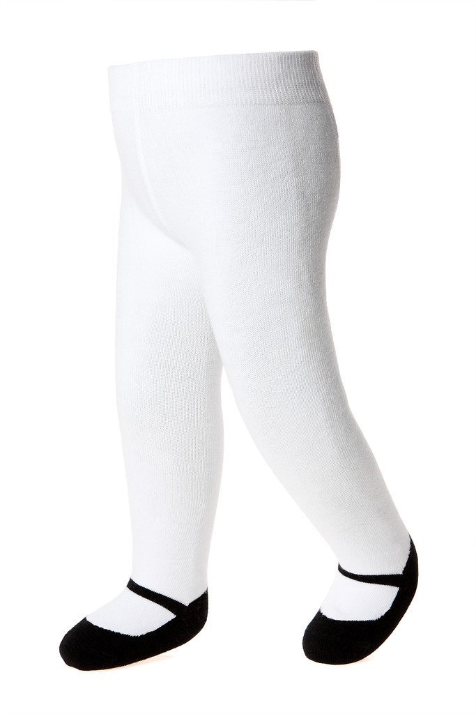 Baby Infant Shoe Look Tights - Mary Jane - Anti Slip Soles - Soft Cotton - 0-6 Months