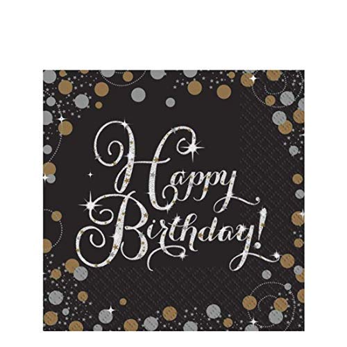 16 Serviettes d'Halloween en papier 33cm - Happy Birthday