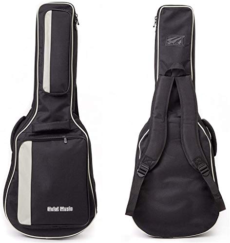 Acoustic and Classical Guitars Gig Bag 3/4 Size (36 inch) by Hola! Music, Deluxe Series with 15mm Padding, Black