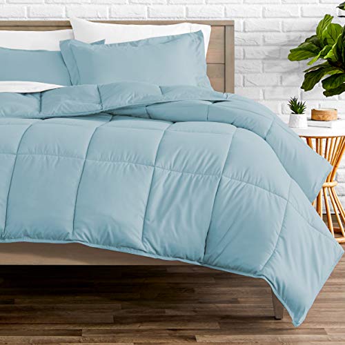 Bare Home Kids Comforter Set - Twin/Twin Extra Long - Goose Down Alternative - Ultra-Soft - Premium 1800 Series - Hypoallergenic - All Season Breathable Warmth (Twin/Twin XL, Light Blue)