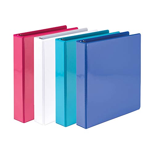Samsill 3 Ring Binder Made in The USA, 1.5-Inch Round Ring Binder, Holds 325 Sheets, Customizable Clear View Cover, Assorted Colors Bulk Binder, Pack of 4 (â€ŽMP28598)