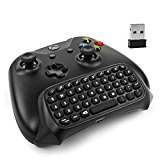 Xbox One Controller Keyboard - 2.4Ghz Wireless Mini Bluetooth Text Messenger Chatpad Keypad Adapter for Xbox One Game Controller Black