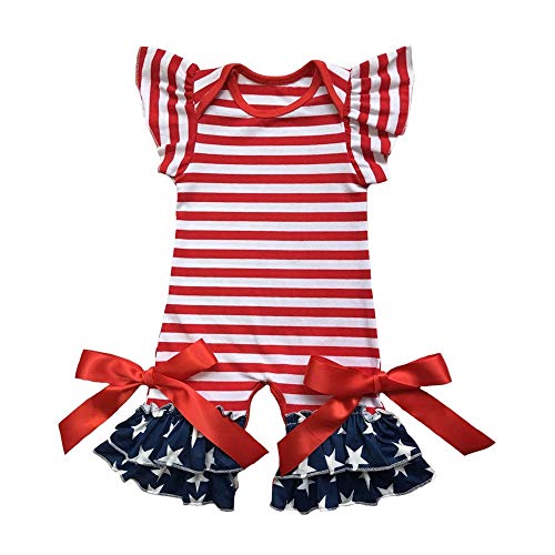 Anbaby Baby Girls Floral Ruffles Romper Long Sleeve & Sleeveless One-Pieces Bodysuit Floral Outfits
