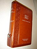 Brown Leather with Zipper Tagalog-English Diglot Bible TAG/KJV 055, 2015 Edition / Ang Biblia TLAB - King James Version KJV / Silver Edges, Ribbon Marker, Embossed Leather Cover