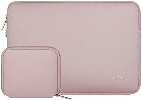 Book Cover MOSISO Laptop Sleeve Compatible with MacBook Air/Pro Retina, 13-13.3 inch Notebook, Compatible with MacBook Pro 14 inch 2021 M1 Pro/M1 Max A2442, Neoprene Bag Cover with Small Case, Baby Pink