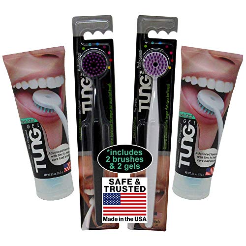 Peak Essentials | The Original TUNG Brush Kits | Tongue Cleaner | Scraper | Scrubber | Odor Eliminator | Fight Bad Breath | Fresh Mint | BPA Free | Made in America | (Set of 2)