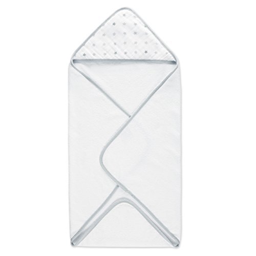aden by aden + anais Hooded Towel; 100% Cotton Terry Towel with Muslin Hood for Babies and Toddlers; dove