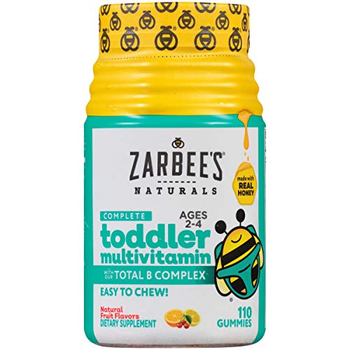 Book Cover Zarbee's Naturals Complete Toddler Multivitamin, Natural Fruit Flavors, 110 Gummies