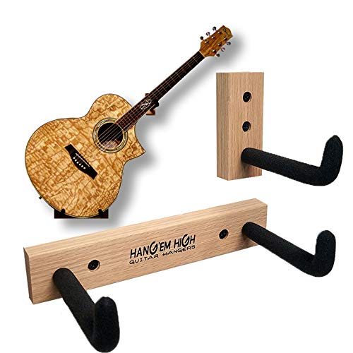 Angled Guitar Wall Hanger Display for Acoustic and Thick Body Guitars -Bare (no finish)