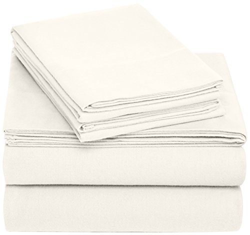 Pinzon Cotton Flannel Bed Sheet Set - Queen, Cream