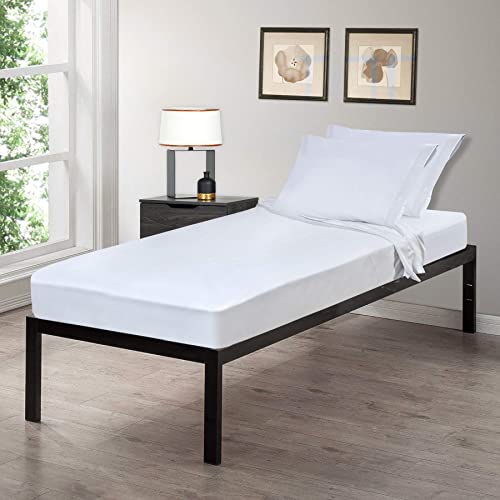Gilbins Cot Size 30" x 75"x8 Sheet Set 4 Piece Fitted Flat 2 Pillowcases, Made of Cotton, Perfect for Camp Bunk Beds/RVs/Guest Beds White
