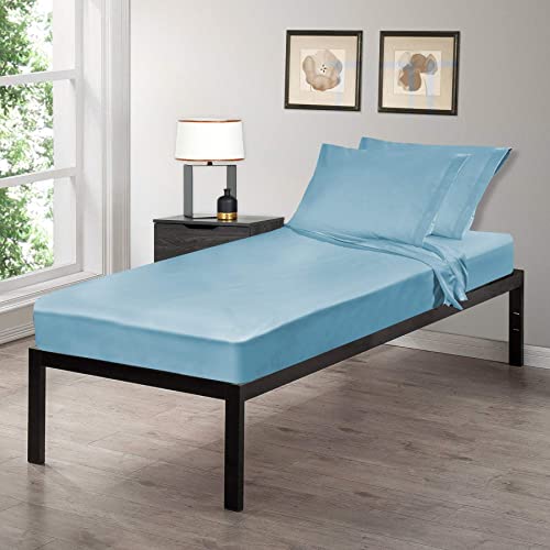Gilbins Cot Sheets 30 x 75 (Fitted, Flat, Sets) 4 Piece Set Blue