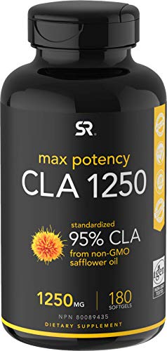 Book Cover Max Potency CLA 1250 (180 Softgels) with 95% Active Conjugated Linoleic Acid | Weight Management Supplement for Men and Women | Non-GMO, Soy & Gluten Free