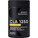 Sports Research® CLA 1250mg - Active Conjugated Linoleic Acid for Men & Women - 95% Potency Formula - 180 Softgels - Non-GMO Verified, Soy-Free & Gluten-Free Supplement for Daily Support