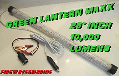 Firewatermarine 12V MAXX LED GREEN UNDERWATER SUBMERSIBLE NIGHT FISHING LIGHT crappie shad squid Shrimp