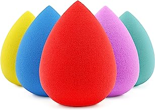 BEAKEY 5 Pcs Makeup Sponge Set, Foundation Blending Beauty Sponge, Flawless for Liquid, Cream, and Powder, Multi-colored Makeup Sponges