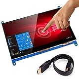kuman 7 Inch Capacitive Touch Screen TFT LCD Display HDMI Module 800x480 for Raspberry Pi 3 2 Model B and RPi 1 B+ A BB Black PC Various Systems SC7B (7 Inch Raspberry Pi Touch Screen)