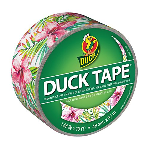 Darice Duck Brand 284631 Single Roll Printed Duct Tape, 1.88" x 10 yd, Tropics