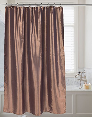 Carnation Home Fashions FSC15-FS/82 Shimmer Faux Silk Shower Curtain, Bronze