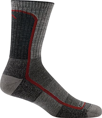 Darn Tough Light Hiker Micro Crew Light Cushion Socks - Men's Smoke/Cranberry Large