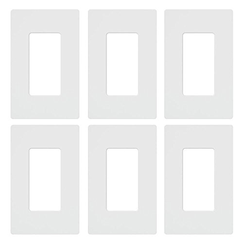 Lutron CW-1-WH-6 Wallplate, 6 Pack, White, 6 Count