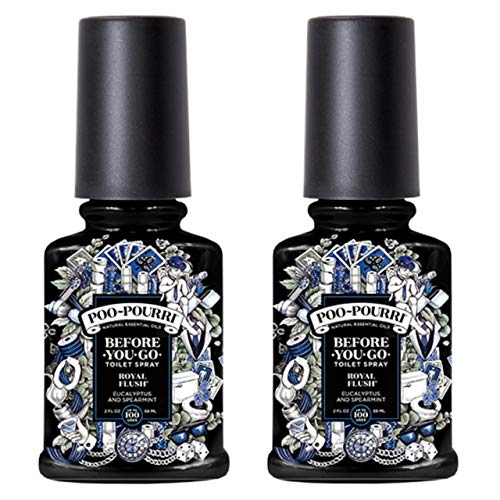 Poo-Pourri na342 Royal Flush Before You Go Spray 2 oz-2 Pack, 2 Ounce (2 Count), Blue, 4 Fl Oz