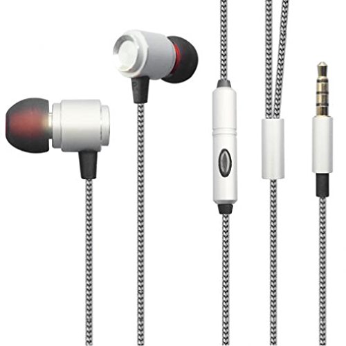 Premium Sound Quality Wired Headset Metal Earbuds Earphones Microphone for Amazon Kindle, DX, Fire, Fire HD 6, HD 7 8 10 - Fire HD 8.9, HD8, HD10, Kids Edition - Kindle Fire HDX, HDX 7, HDX 8.9