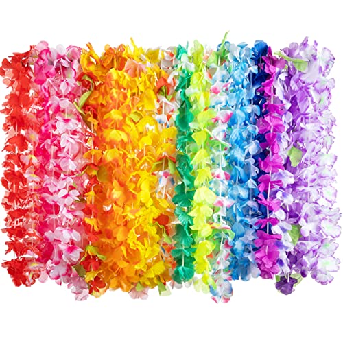JOYIN Toy 36 Counts Hawaiian Leis Bulk, Tropical Flower Lei Hawaiian Lei Beach Hawaii Luau Party Favors Decoration Birthday Party Supplies(3 Dozen)