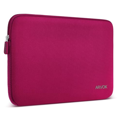 Arvok 15-15.6 Inch Laptop Sleeve Multi-Color & Size Choices Case/Water-resistant Neoprene Notebook Computer Pocket Tablet Briefcase Carrying Bag/Pouch Skin Cover For Acer/Asus/Dell/Lenovo/HP, Wine Red