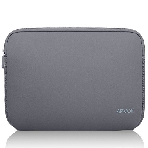 Book Cover Arvok 11-12 Inch Laptop Sleeve Multi-Color & Size Choices Case/Water-Resistant Neoprene Notebook Computer Pocket Tablet Briefcase Carrying Bag/Pouch Skin Cover for Acer/Asus/Dell/Lenovo, Grey
