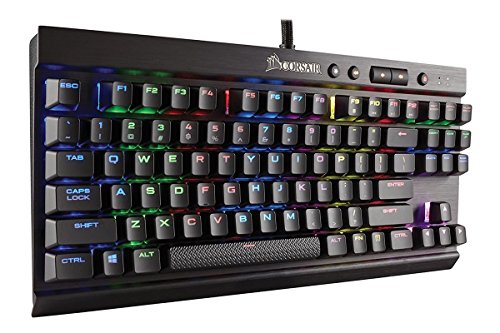 Corsair K65 LUX RGB Compact Mechanical Keyboard - USB Passthrough & Media Controls - Linear & Quiet - Cherry MX Red - RGB LED Backlit
