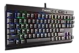 Corsair K65 LUX RGB Compact Mechanical Keyboard - USB Passthrough & Media Controls - Linear & Quiet - Cherry MX Red - RGB LED Backlit