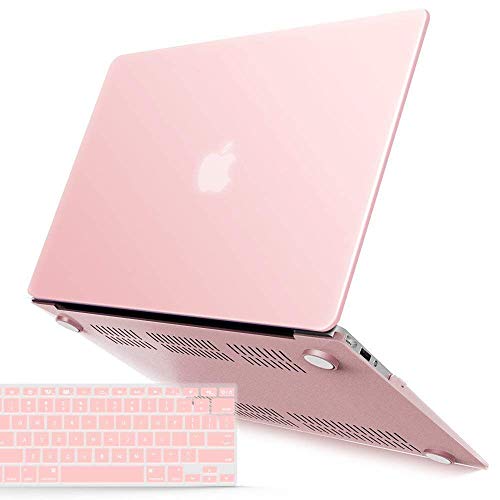 Book Cover IBENZER MacBook Air 13 Inch Case Old Version 2010-2017, Soft Touch Hard Case Shell Cover with Keyboard Cover for Apple MacBook Air 13 A1369 1466 NO Touch ID, Rose Quartz, MMA1301RQ+1