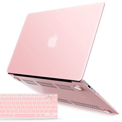 IBENZER MacBook Air 13 Inch Case Old Version 2010-2017, Soft Touch Hard Case Shell Cover with Keyboard Cover for Apple MacBook Air 13 A1369 1466 NO Touch ID, Rose Quartz, MMA1301RQ+1