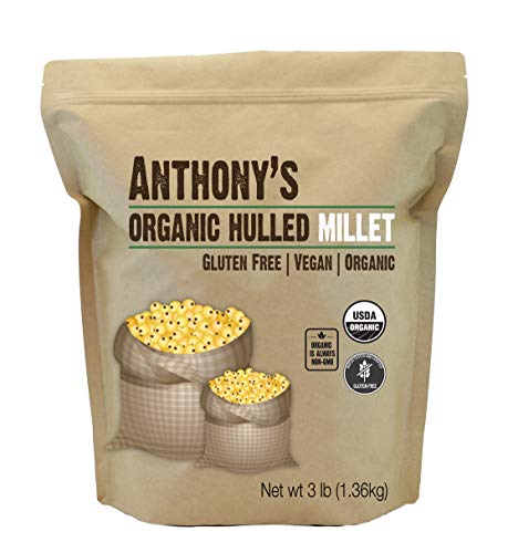 Book Cover Anthony's Organic Hulled Millet, 3 lb, Gluten Free, Raw & Grown in USA