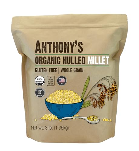 Anthony's Organic Hulled Millet, 3 lb, Gluten Free, Grown in the USA