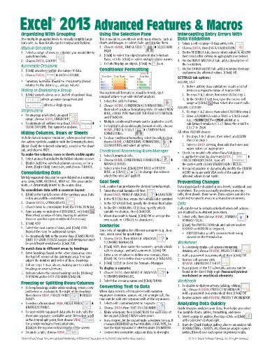 Microsoft Excel 2013 Advanced & Macros Quick Reference Guide (Cheat Sheet of Instructions, Tips & Shortcuts - Laminated Card) by Beezix Inc. (2014-01-20)